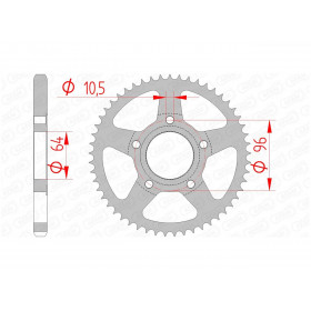 Couronne AFAM 53 dents acier pas 428 type 10203 Honda XL125R