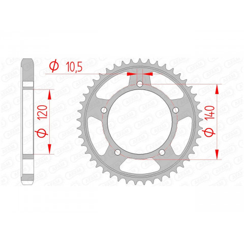 Couronne AFAM 40 dents acier pas 530 type 86603