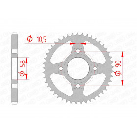 Couronne AFAM 45 dents acier pas 428 type 10223