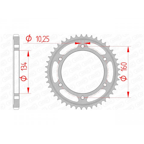 Couronne AFAM 43 dents acier pas 525 type 10617 Honda