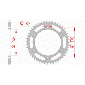 Couronne AFAM 47 dents acier pas 520 type 14501