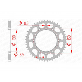 Couronne AFAM 42 dents acier pas 520 type 12323