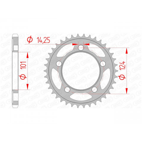 Couronne AFAM 37 dents acier pas 525 type 71801 KTM