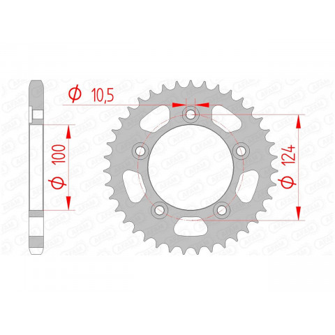 Couronne AFAM 36 dents acier pas 525 type 50612 Ducati