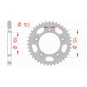 Couronne AFAM 36 dents acier pas 525 type 50612 Ducati