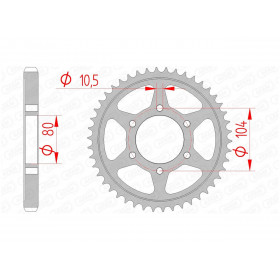 Couronne AFAM 46 dents acier pas 530 type 16604 Kawasaki