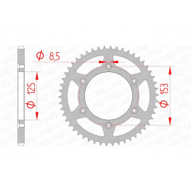 Couronne AFAM 48 dents acier pas 520 type 10212