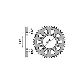 Couronne PBR 42 dents acier type 4684 pas 525 Yamaha R1