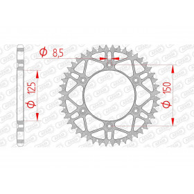 Couronne AFAM 52 dents acier ultra-light pas 520 type 71304SLK