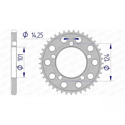 Couronne AFAM 42 dents alu pas 525 type 72801 KTM