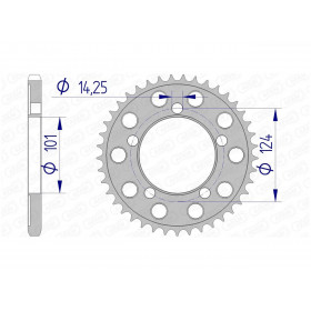 Couronne AFAM 42 dents alu pas 525 type 72801 KTM