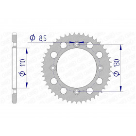 Couronne AFAM 52 dents type 11104N pas 420 alu HONDA CR 80 R