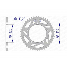 Couronne AFAM 45 dents alu pas 520 type 15605 Suzuki