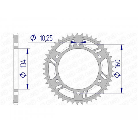 Couronne AFAM 48 dents alu pas 520 type 11618 Honda