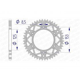 Couronne AFAM 47 dents alu pas 520 type 11212