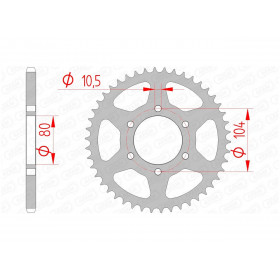 Couronne AFAM 45 dents acier pas 520 type 16606 Kawasaki