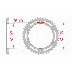 Couronne AFAM 43 dents acier pas 520 type 12301 Yamaha