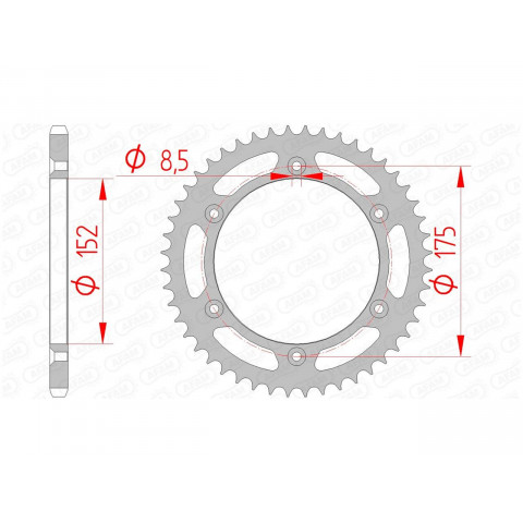 Couronne AFAM 52 dents acier pas 520 type 12508 Yamaha