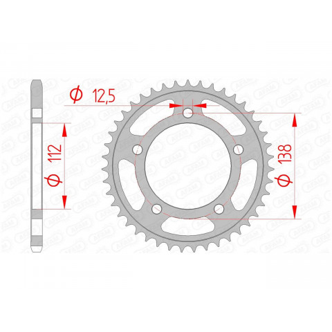 Couronne AFAM 41 dents acier pas 520 type 10627 Honda