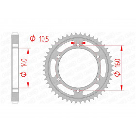 Couronne AFAM 45 dents acier pas 530 type 16701 Kawasaki