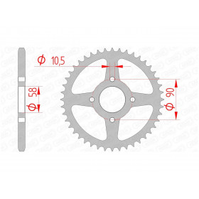 Couronne AFAM 39 dents acier pas 520 type 10221