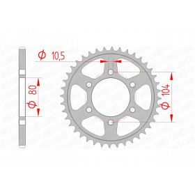 Couronne AFAM 40 dents acier pas 520 type 16504 Kawasaki ZX6R