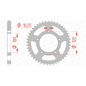 Couronne AFAM 45 dents acier pas 525 type 35800 Aprilia RSV 1000