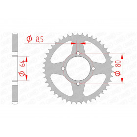 Couronne AFAM 45 dents acier pas 428 type 12200 SYM XS125K