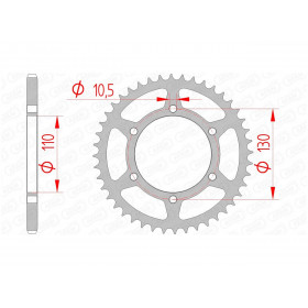 Couronne AFAM 42 dents acier pas 520 type 16500 Kawasaki EL250