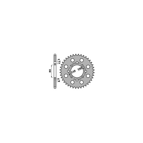 Couronne acier PBR 38 dents chaîne 630 Honda CB750KZ,FZ 