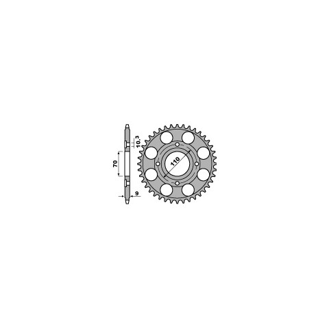 Couronne acier PBR 35 dents chaîne 520 Honda CBX250RSE