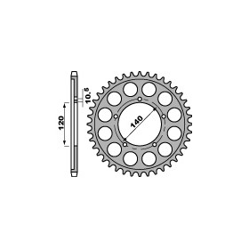 Couronne acier PBR 44 dents chaîne 530 Triumph 955I DAYTONA