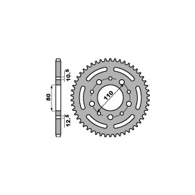 Couronne acier PBR 45 dents chaîne 525 Honda VFR400 