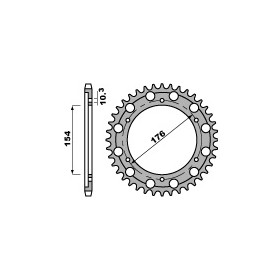 Couronne acier PBR 43 dents chaîne 530 Honda CB1000R 