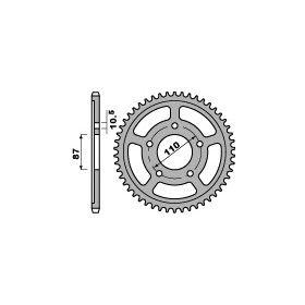 Couronne acier PBR 43 dents chaîne 530 Suzuki RF600