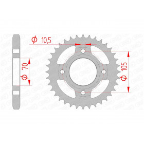 Couronne AFAM 36 dents acier pas 530 type 10401 Honda