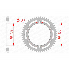 Couronne AFAM 52 dents acier pas 428 type 16207 Kawasaki KDX125