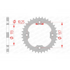 Couronne AFAM 37 dents acier pas 520 type 14412 Suzuki