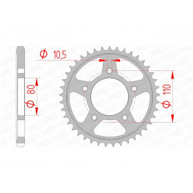 Couronne AFAM 36 dents acier pas 525 type 10504 Honda