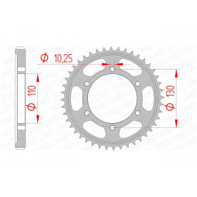 Couronne AFAM 47 dents acier pas 530 type 12813