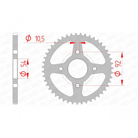 Couronne AFAM 47 dents acier pas 420 type 12115