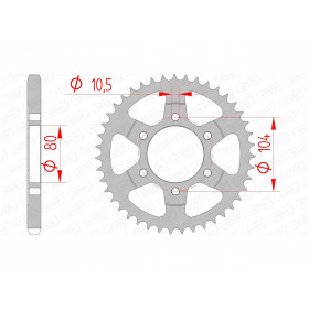 Couronne AFAM 43 dents acier pas 525 type 16610 Kawasaki