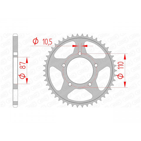 Couronne AFAM 46 dents acier pas 520 type 14405 Suzuki