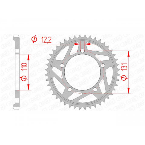 Couronne AFAM 42 dents acier pas 525 type 164800 BMW S1000RR