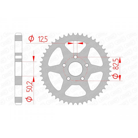 Couronne AFAM 40 dents acier pas 530 type 92803 Harley Davidson Sportster