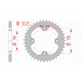 Couronne AFAM 42 dents acier pas 520 type 92401