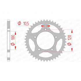 Couronne AFAM 40 dents acier pas 520 type 35801