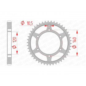 Couronne AFAM 48 dents acier pas 530 type 16603