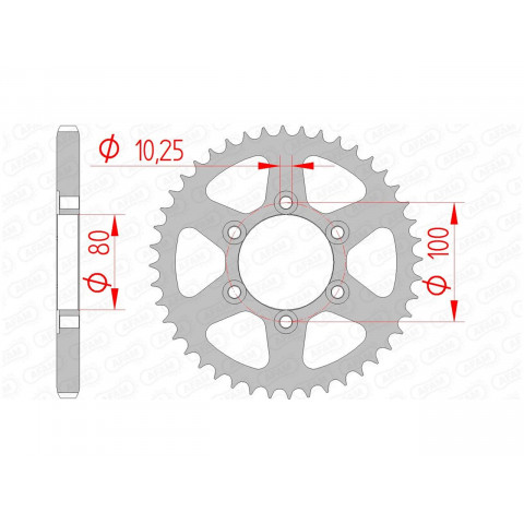 Couronne AFAM 39 dents acier pas 525 type 92666 Voxan 1000