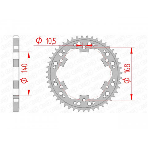 Couronne AFAM 42 dents acier pas 525 type 92635 BMW